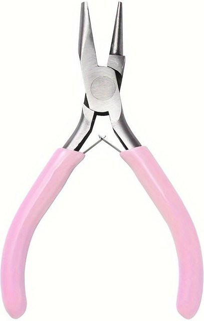 SZwatch Präzisions-Rundzange mit konkaven Backen und rosa Griff, 5 Zoll für Drahtbiegen und Schlaufenbildung aus Edelstahl - Bild 1