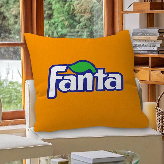 Kissenbezug mit F-Fanta Logo Design in Orange, quadratisch, B/T/H: 40 x 40 x 40 cm - Bild 1