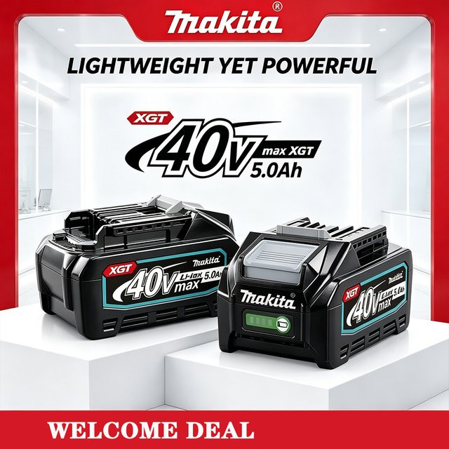 Makita 40V 5,0Ah Li-Ionen-Batterie Schwarz 5000mAh Ersatzakku für BL4050 und BL4040 Akku-Werkzeuge - Bild 1