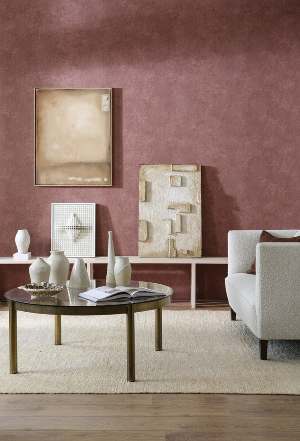Arte Essentials Wallpaper Calcaire Stucco in Rot und Braun mit abstraktem Design und Non-Woven-Struktur - Bild 1