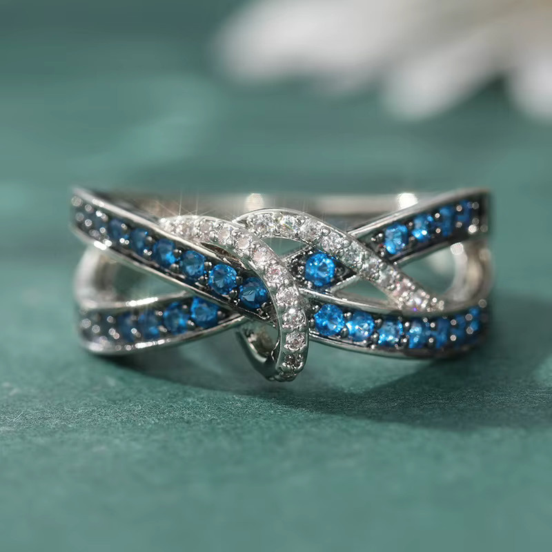 YoYo Ring, blau, Zirkonia, Silber, Damen - Bild 4