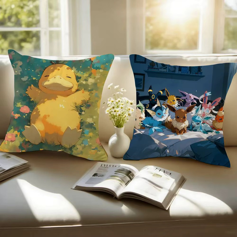 Bandai Pokemon Johto Starters Anime Plüsch-Kissenbezug, quadratisch, Multicolour, Breite: 30 cm, Höhe: 30 cm - Bild 4