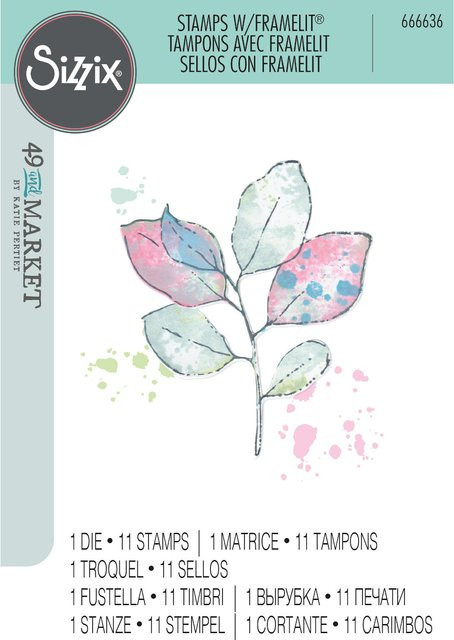 Sizzix Painted Pencil Leaves Clear Stamps und Framelits Set - Bild 1