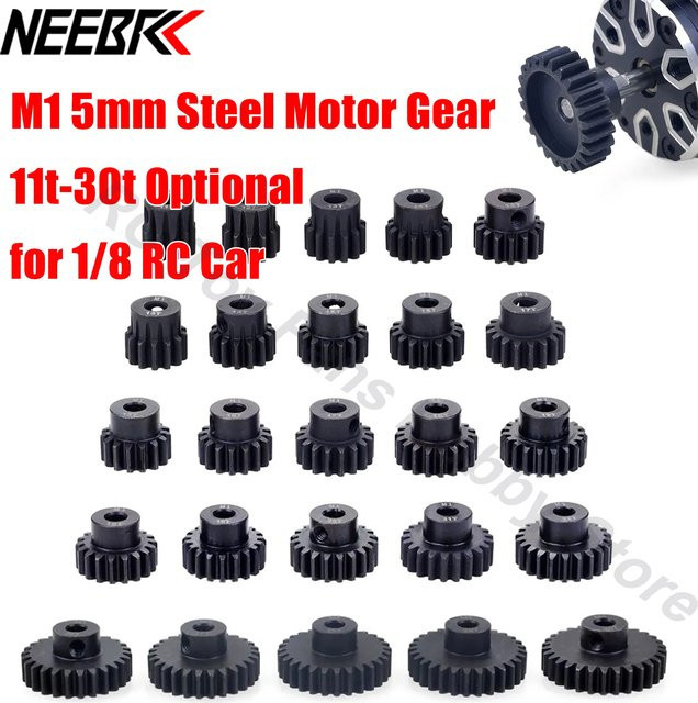 NEEBRC Ritzel Motor Getriebe für 1/8 RC Auto, Metall, Schwarz - Bild 1