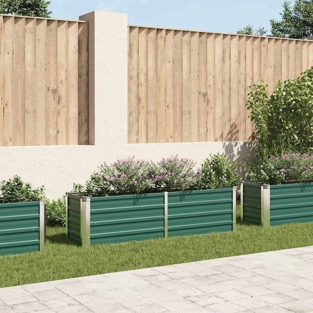 Furnicato Garten-Hochbeet aus verzinktem Stahl in Grün, B/T/H: 160 x 40 x 45 cm - Bild 1