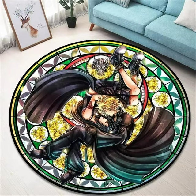 Runder Teppich Karpetti K-Kingdom Hearts in Multicolour, weiche Bodenmatte für Wohnzimmer und Spielzimmer, Durchmesser: 80 cm - Bild 1