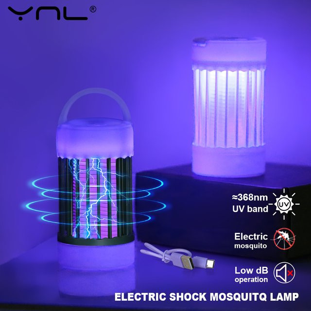 YNL Elektrische Mückenfalle mit UV-Licht und Schockfunktion in Weiß, USB-betrieben für Schlafzimmer und Outdoor - Bild 1