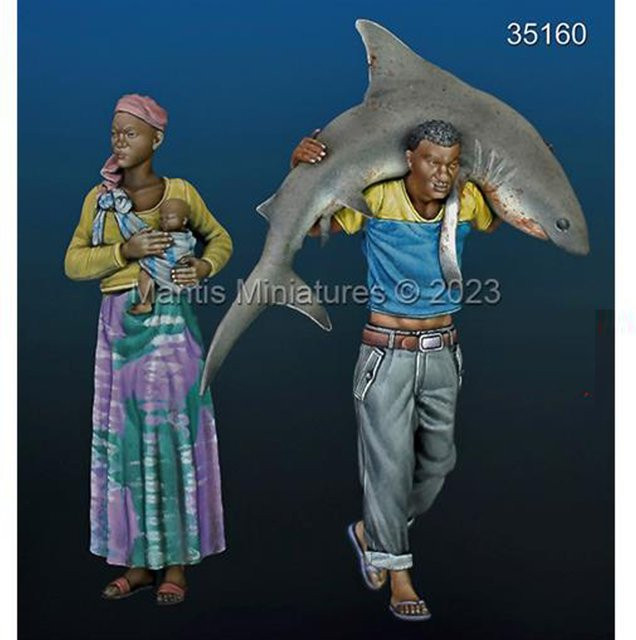 GK Afrikanische Bürger, Resin-Modellfigur, Soldat, 1/35, unmontierter und unbemalter Bausatz - Bild 1