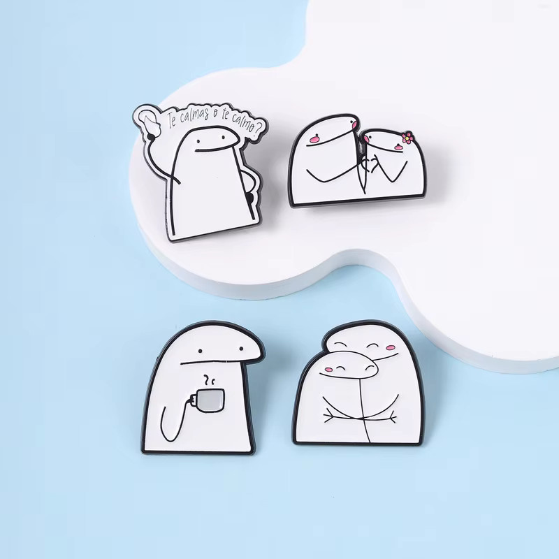 QIHE JEWELRY Emaille-Anstecknadel Flork Meme, Unisex - Bild 2