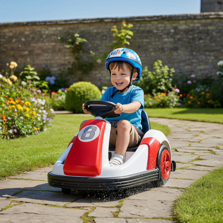 AIYAPLAY Kinder-Autoscooter 6V, elektrischer Autoscooter, mit Musik und Hupe, Rot, ab 3 Jahre - Bild 2