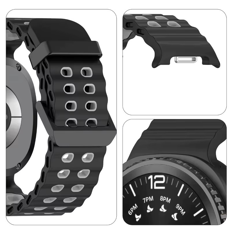 Samsung Uhrenarmband Silikon, Schwarz, Galaxy Watch 8 40/44 mm, 46 mm - Bild 3