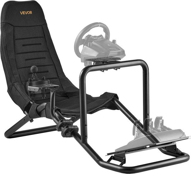 Robuster Rennlenkradständer als Simulator-Cockpit in Schwarz, passend für Logitech G25, G27, G29, G920, G923 und Thrustmaster T300RS, TX - Bild 1