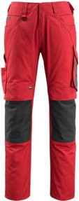 Mascot Mannheim Arbeitshose mit Kniepolstertaschen und Reflexstreifen, rot/schwarz, Größe 90C54 - Bild 1