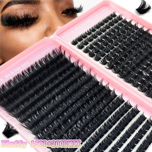 AMSDCN Wimpern-Cluster Faux Mink Wimpernverlängerung Set, Unisex - Bild 1