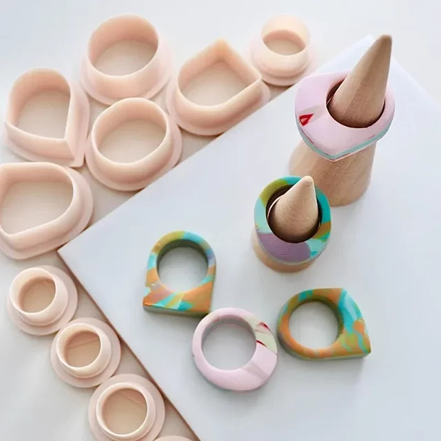 Ring Polymer Clay Cutter Set für geometrische Formen und kreative Modellierung aus Kunststoff - Bild 1