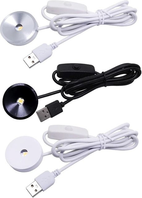 ANMIEPY LED USB Spotleuchte in Weiß zur Aufputzmontage für Vitrinen und Möbel mit 3W Leistung - Bild 1