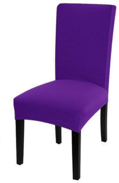 Einfarbiger Stuhlbezug aus elastischem Spandex für Esszimmer und Hochzeiten, Dunkelviolett - Bild 1