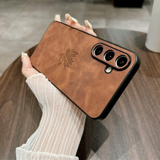 Stoßfeste Luxus Lammleder Schutzhülle für Samsung Galaxy S24 S23 S22 S21 S20 Plus Ultra FE A55 A54 A53 A52 A35 A34 A25 A24 A23 A15 A14 in Braun - Bild 1