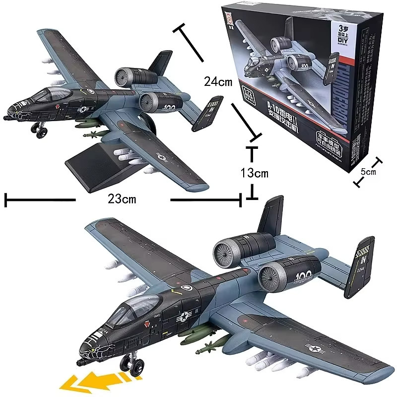 JIMITU Militär Serie A-10 Thunderbolt II Unterstützung Angriff Flugzeug Modell, Fahrzeuge - Bild 2