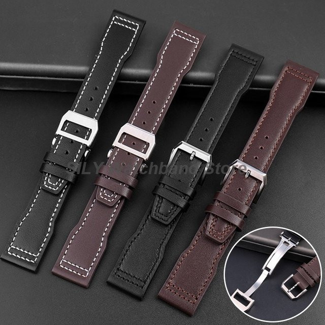 Uhrenarmband Rindsleder, Faltschließe, Edelstahl, Unisex - Bild 1