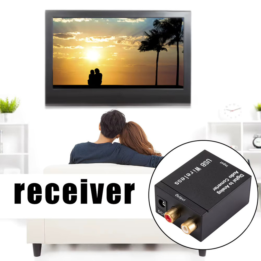 ALLOET Audio-Konverter DAC-Adapter mit optischem Kabel 1m, Bluetooth-kompatibel, Schwarz - Bild 4
