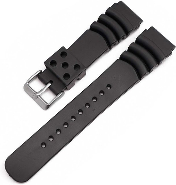 Leqingshi Uhrenarmband Silikon, Schwarz, 22mm, Unisex - Bild 1