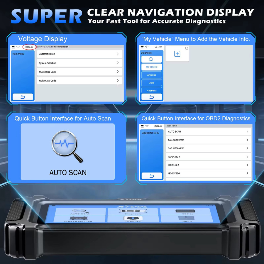 XTOOL D5 OBDII-Scanner Diagnosegerät für Getriebe, ABS, Airbag, Motor und EPB mit CAN FD und AutoAuth Unterstützung in Schwarz - Bild 7