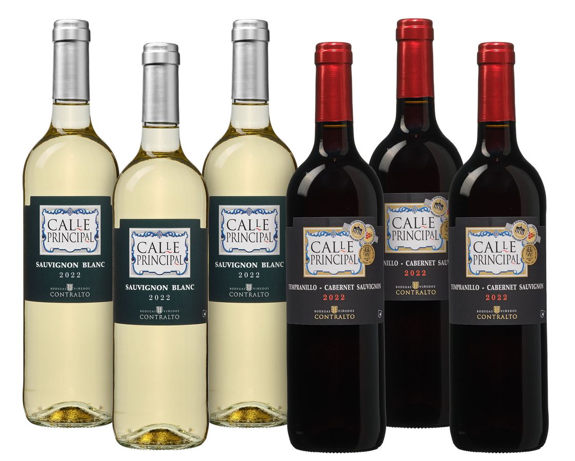 Calle Principal Weinpaket, Cabernet Sauvignon/Sauvignon Blanc/Tempranillo, La Mancha, Spanien, 0,75 l - Bild 2