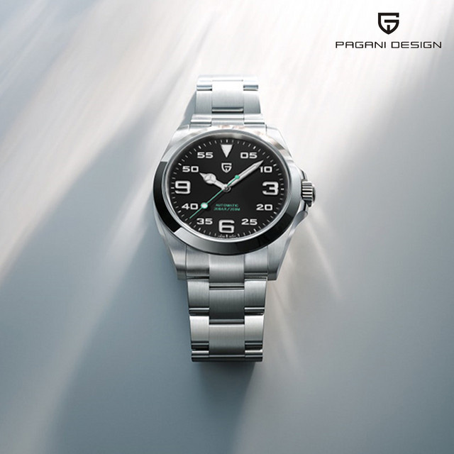 PAGANI DESIGN Automatik-Armbanduhr, Edelstahl, Schwarz, Saphirglas, Herren - Bild 1