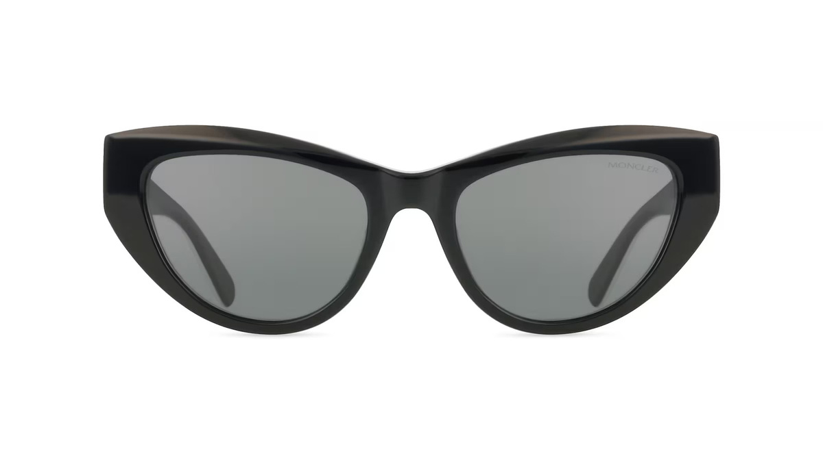 Moncler ML0258 Sonnenbrille Butterfly, Vollrand, Acetat, Unisex, schwarz, grau - Bild 1