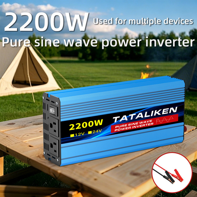 TATALIKEN Reiner Sinus-Wechselrichter 12V auf 220V 60Hz mit Digitalanzeige und intelligenter Temperaturkontrolllüfter - Bild 1