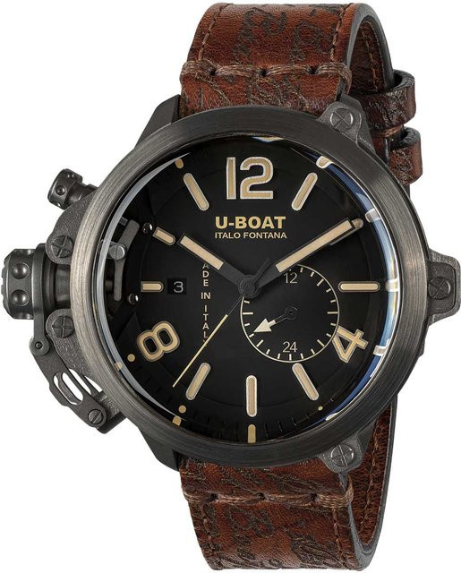 U-Boat Herrenuhr Automatik, Titan, 50 mm, Leder, Schwarz, 10 ATM - Bild 1