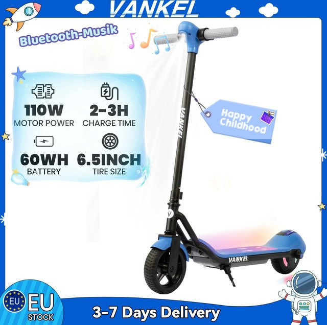 Vankel Elektroroller für Kinder, mit Bluetooth, Regenbogenlichtern, LCD-Display - Bild 1