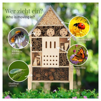 WILDLIFE HOME Insektenhotel XXL mit Metalldach aus Holz und Metall - Bild 2