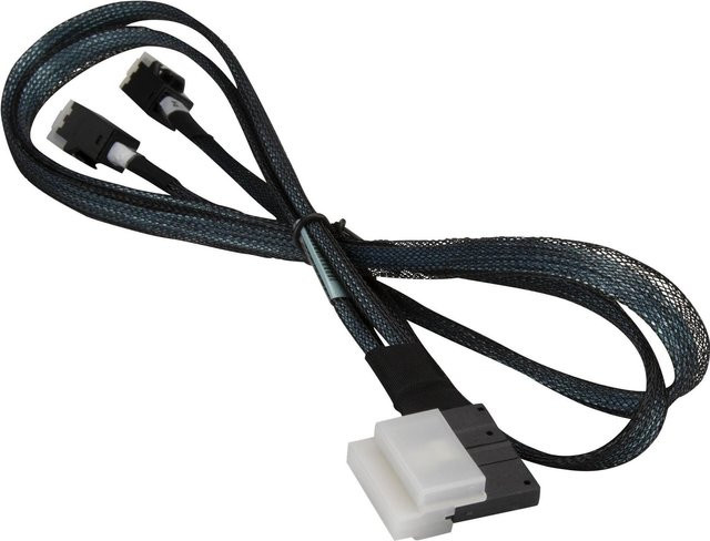 Supermicro Internes SAS-Kabel Slim SAS (SFF-8654) auf Mini SAS HD (SFF-8643), Schwarz, Länge: 70 cm - Bild 1