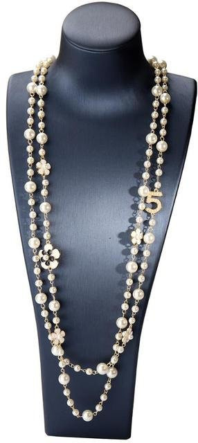 Wucifang Jewelry Halskette, Kunstperlen, Messing, gray, 50cm, Damen - Bild 1