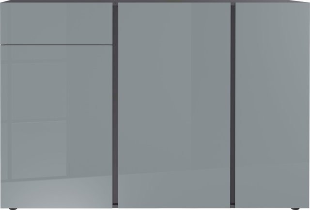 Sideboard MESA von GERMANIA in Silbergrau und Graphit mit Soft-Close-Schubladen, B/H/T: 152 x 85,6 x 43 cm - Bild 1