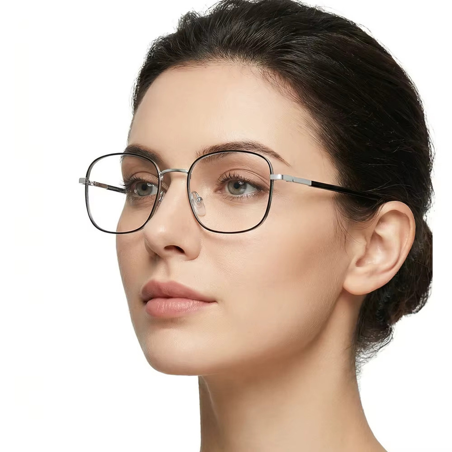 FUQIAN Korrektionsbrille, quadratisch, Vollrand, Metal, Unisex, photochrom, Blaulichtfilter - Bild 3