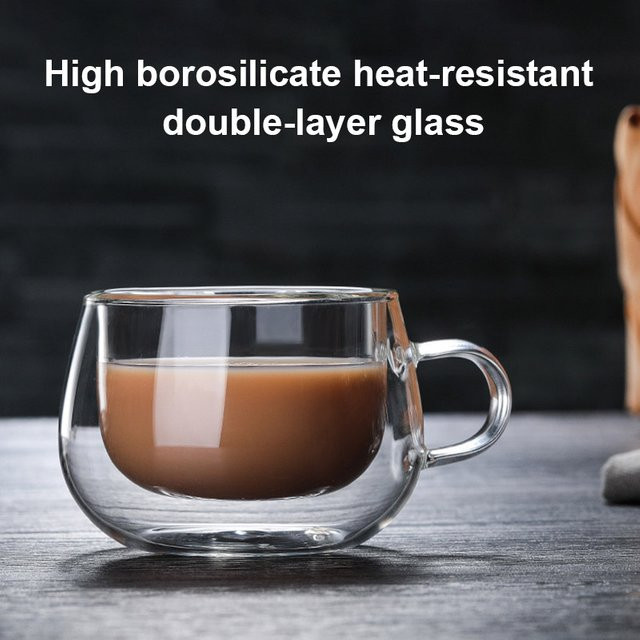 Multiyilego Doppelwandige Teeglas-Tasse aus transparentem Glas für Kaffee und Kaltgetränke - Bild 1