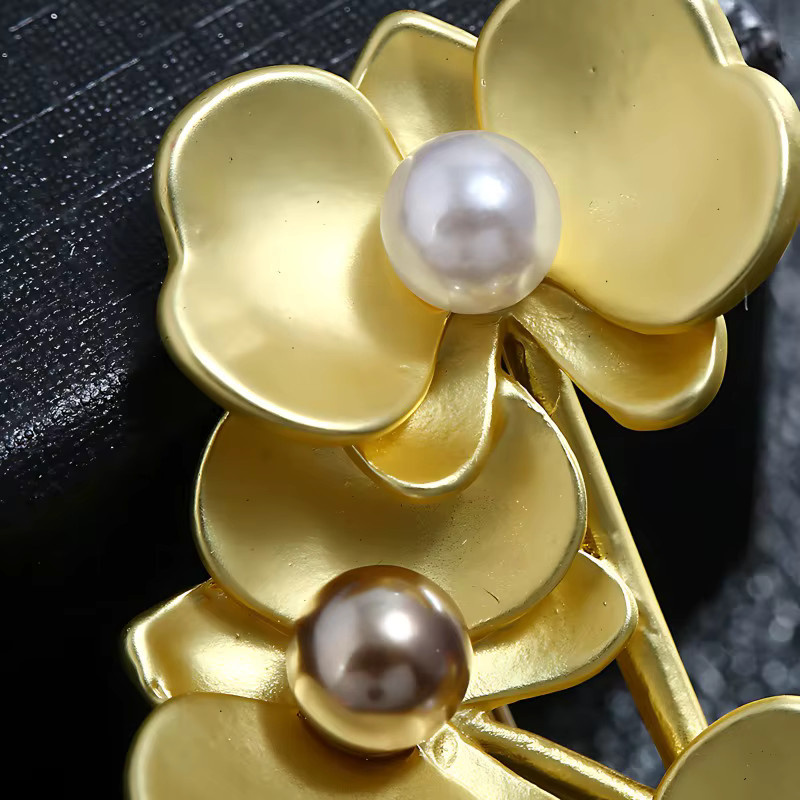 shmik Brosche, Schmetterling, Orchidee, Perle, Gold, Damen - Bild 3