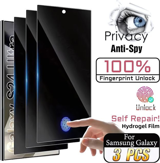 Samsung Galaxy S25 Ultra S24 S23 S22 S21 S20 Plus Sichtschutz Hydrogel-Displayschutzfolie mit Selbstreparatur-Effekt - Bild 1