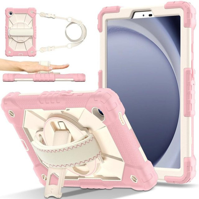 Samsung Galaxy Tab A11 Hülle aus Silikon und PC in Rose Gold für 8,7 Zoll Modelle SM-X133 und SM-X135 - Bild 1