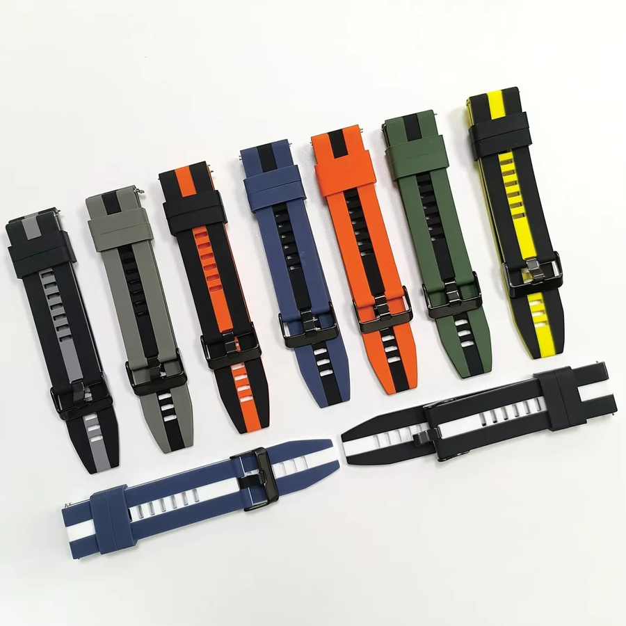 Armband Silikon, 20 mm, 22 mm, Schwarz - Bild 2