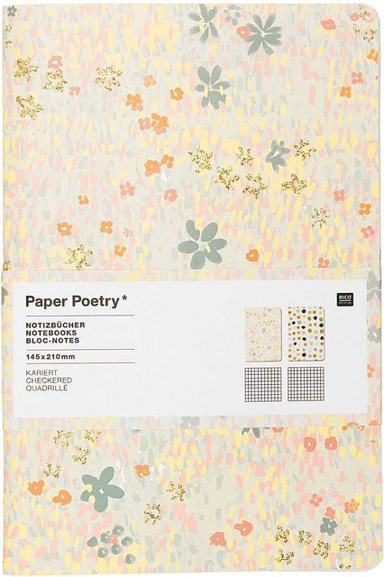 Rico Design Paper Poetry Notizbücher Crafted Nature blau und mehrfarbig, A5, 40 Seiten, 2 Stück - Bild 1