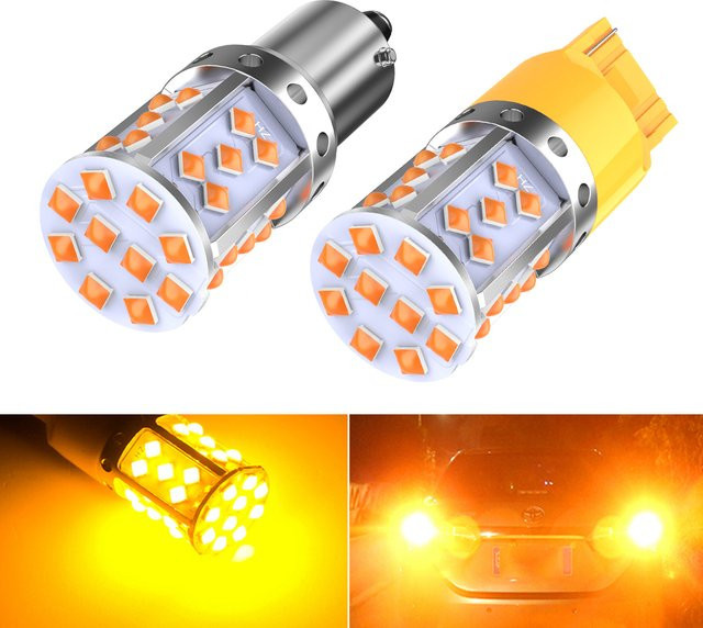 Neallor LED Blinker Lampe Set in Orange Bernstein Gelb, 2 Stück, DC 12V, passend für PY21W BAU15S 7507 1156 BA15S P21W T20 7440 WY21W W21W 7440NA - Bild 1