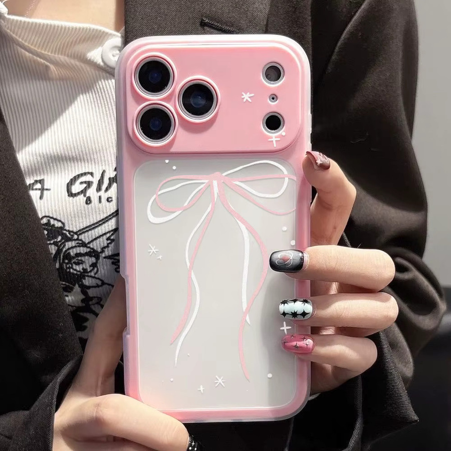 Y2K Handyhülle mit Schleifen- und Blumenmuster für Apple iPhone 17 Pro Max, 16, 15, 14, 13 in Pink - Bild 3