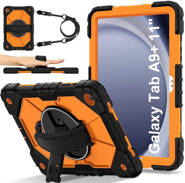 Samsung Galaxy Tab A9+ Hülle funda Tab A9+ 5G in Orange für SM-X210, SM-X215, SM-X216B, SM-X218U, SM-X230, SM-X236B und A11 Plus 11 Zoll - Bild 1