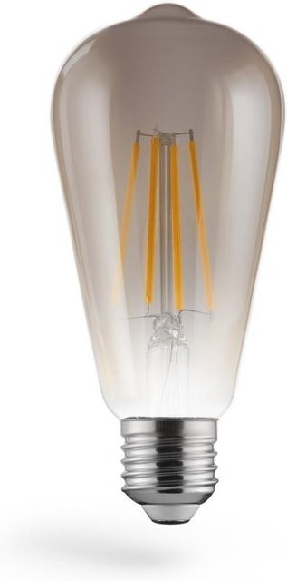 XavaX LED-Filament Retro-Lampe E27, dimmbar, Warmweiß, 8W, 420lm, transparent - Bild 1