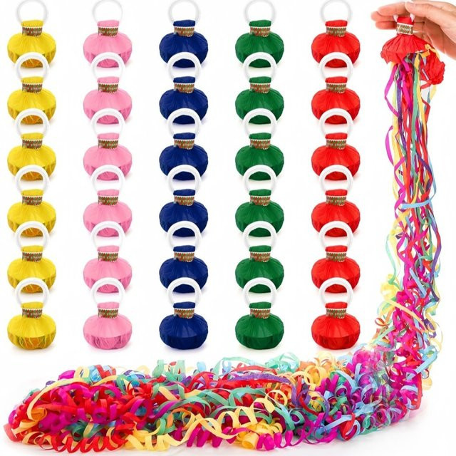10 Stück Handwurfband aus Papier in Multicolour für Konfetti-Luftschlangen, Poppers und Papiercracker bei Hochzeiten, Geburtstagen oder Weihnachten - Bild 1