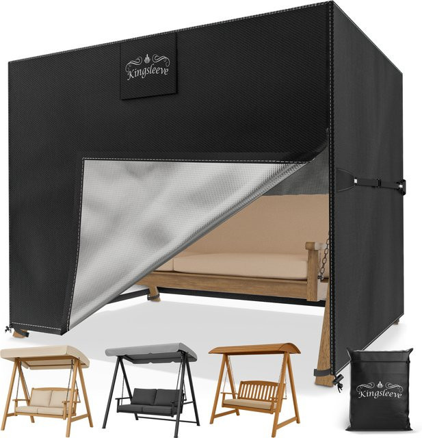 KINGSLEEVE Abdeckplane für Hollywoodschaukel in Anthrazit, B/T/H: 210 x 150 x 150 cm - Bild 1
